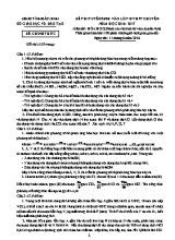 Đề thi tuyển sinh vào lớp 10 THPT chuyên năm học 2016 - 2017 môn thi Hóa Học